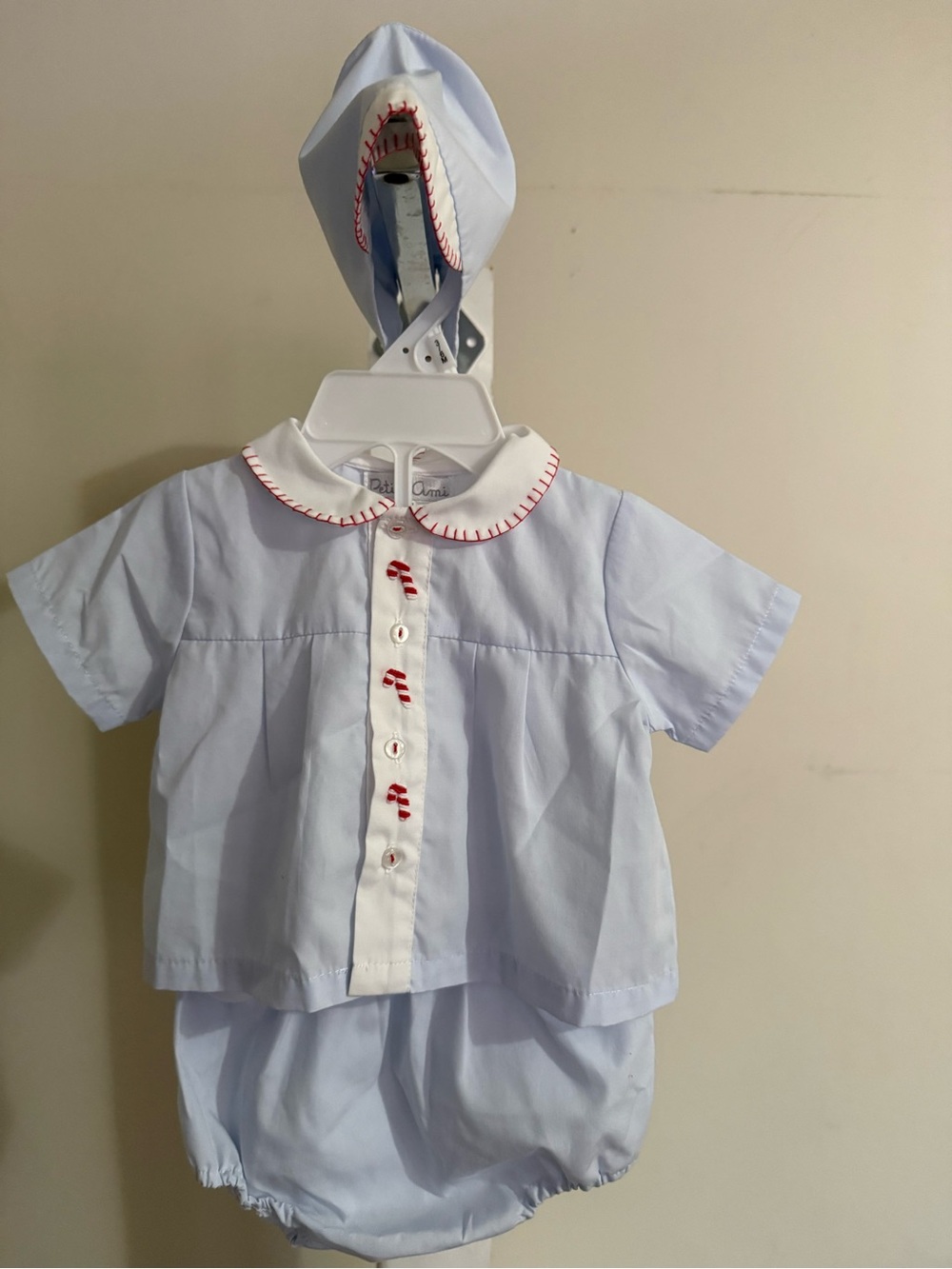 New Newborn Candy Cane Diaper Set & Hat